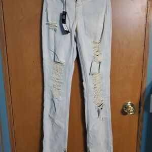 Fashion Nova Light Wash Slim Straight Jeans